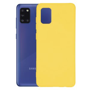 Husa protectie, interior de catifea, compatibila cu Samsung Galaxy A31, FONIX BloomShield, silicon, margini ridicate, slim, Galben