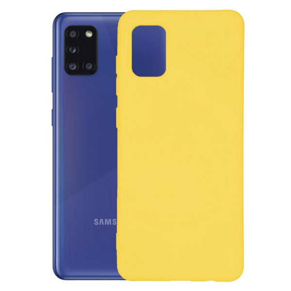 Husa protectie, interior de catifea, compatibila cu Samsung Galaxy A31, FONIX BloomShield, silicon, margini ridicate, slim, Galben