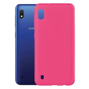 Husa protectie, interior de catifea, compatibila cu Samsung Galaxy A10 / M10, FONIX BloomShield, silicon, margini ridicate, slim, Roz neon