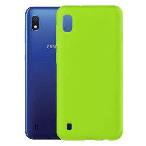 Husa protectie, interior de catifea, compatibila cu Samsung Galaxy A10 / M10, FONIX BloomShield, silicon, margini ridicate, slim, Verde neon