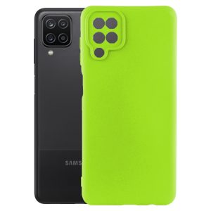 Husa protectie, interior de catifea, compatibila cu Samsung Galaxy A12 / M12, FONIX BloomShield, silicon, margini ridicate, slim, Verde neon