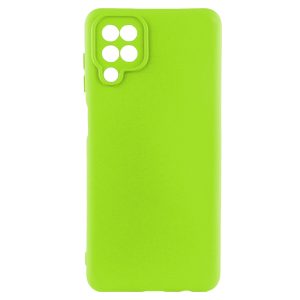 Husa protectie, interior de catifea, compatibila cu Samsung Galaxy A12 / M12, FONIX BloomShield, silicon, margini ridicate, slim, Verde neon2