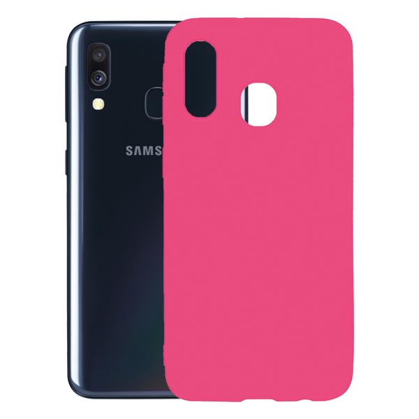 Husa protectie, interior de catifea, compatibila cu Samsung Galaxy A20e, FONIX BloomShield, silicon, margini ridicate, slim, Roz neon