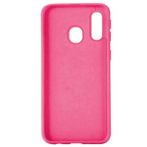 Husa protectie, interior de catifea, compatibila cu Samsung Galaxy A20e, FONIX BloomShield, silicon, margini ridicate, slim, Roz neon3