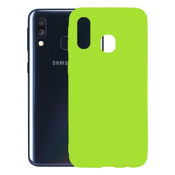 Husa protectie, interior de catifea, compatibila cu Samsung Galaxy A20e, FONIX BloomShield, silicon, margini ridicate, slim, Verde neon