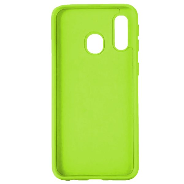 Husa protectie, interior de catifea, compatibila cu Samsung Galaxy A20e, FONIX BloomShield, silicon, margini ridicate, slim, Verde neon3