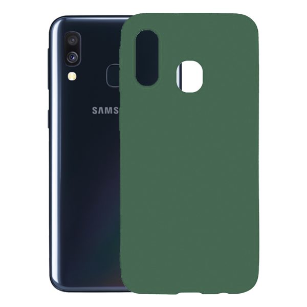 Husa protectie, interior de catifea, compatibila cu Samsung Galaxy A20e, FONIX BloomShield, silicon, margini ridicate, slim, Verde inchis