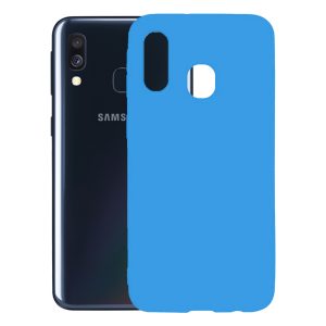 Husa protectie, interior de catifea, compatibila cu Samsung Galaxy A20e, FONIX BloomShield, silicon, margini ridicate, slim, Albastru