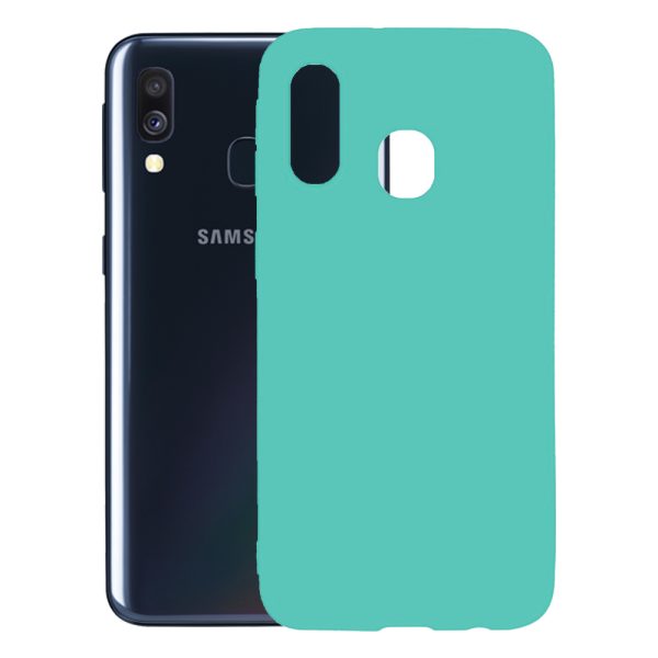 Husa protectie, interior de catifea, compatibila cu Samsung Galaxy A20e, FONIX BloomShield, silicon, margini ridicate, slim, Turcoaz