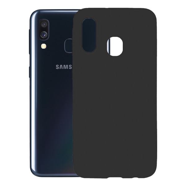 Husa protectie, interior de catifea, compatibila cu Samsung Galaxy A40, FONIX BloomShield, silicon, margini ridicate, slim, Negru