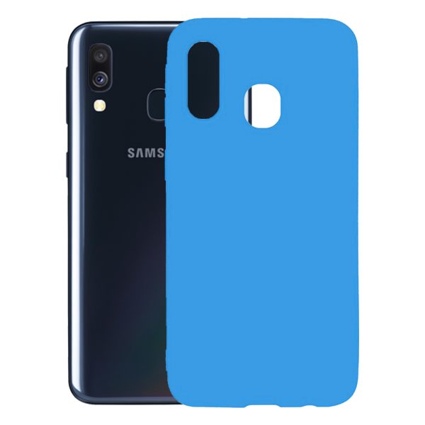 Husa protectie, interior de catifea, compatibila cu Samsung Galaxy A40, FONIX BloomShield, silicon, margini ridicate, slim, Albastru