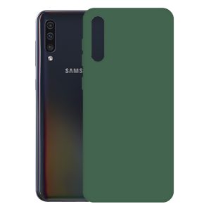 Husa protectie, interior de catifea, compatibila cu Samsung Galaxy A50 / A30s, FONIX BloomShield, silicon, margini ridicate, slim, Verde inchis