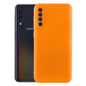 Husa protectie, interior de catifea, compatibila cu Samsung Galaxy A50 / A30s, FONIX BloomShield, silicon, margini ridicate, slim, Portocaliu neon