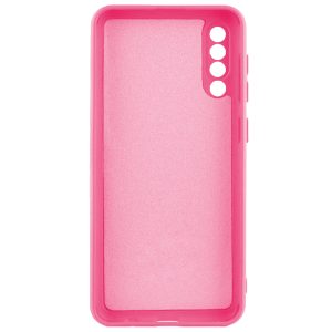 Husa protectie, interior de catifea, compatibila cu Samsung Galaxy A70, FONIX BloomShield, silicon, margini ridicate, slim, Roz neon3