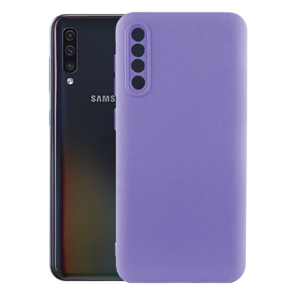 Husa protectie, interior de catifea, compatibila cu Samsung Galaxy A70, FONIX BloomShield, silicon, margini ridicate, slim, Mov