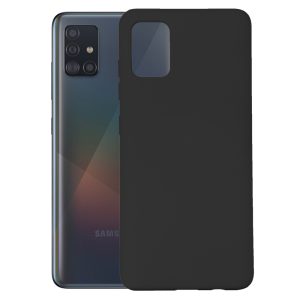 Husa protectie, interior de catifea, compatibila cu Samsung Galaxy A71, FONIX BloomShield, silicon, margini ridicate, slim, Negru