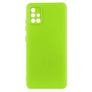 Husa protectie, interior de catifea, compatibila cu Samsung Galaxy A71, FONIX BloomShield, silicon, margini ridicate, slim, Verde neon2