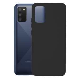 Husa protectie, interior de catifea, compatibila cu Samsung Galaxy A02s, FONIX BloomShield, silicon, margini ridicate, slim, Negru