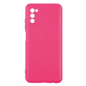 Husa protectie, interior de catifea, compatibila cu Samsung Galaxy A02s, FONIX BloomShield, silicon, margini ridicate, slim, Roz neon2