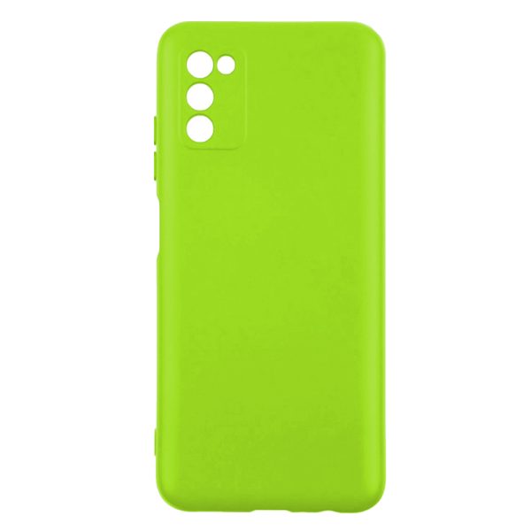 Husa protectie, interior de catifea, compatibila cu Samsung Galaxy A02s, FONIX BloomShield, silicon, margini ridicate, slim, Verde neon2