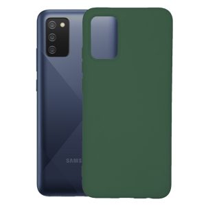 Husa protectie, interior de catifea, compatibila cu Samsung Galaxy A02s, FONIX BloomShield, silicon, margini ridicate, slim, Verde inchis