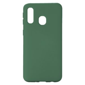 Husa protectie, interior de catifea, compatibila cu Samsung Galaxy A20s, FONIX BloomShield, silicon, margini ridicate, slim, Verde inchis2