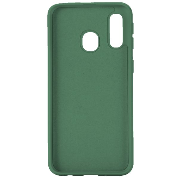 Husa protectie, interior de catifea, compatibila cu Samsung Galaxy A20s, FONIX BloomShield, silicon, margini ridicate, slim, Verde inchis3