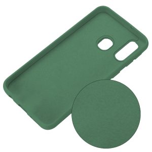 Husa protectie, interior de catifea, compatibila cu Samsung Galaxy A20s, FONIX BloomShield, silicon, margini ridicate, slim, Verde inchis4