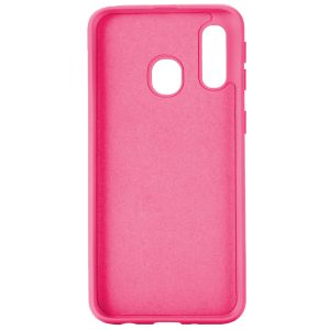 Husa protectie, interior de catifea, compatibila cu Samsung Galaxy A20s, FONIX BloomShield, silicon, margini ridicate, slim, Roz neon3