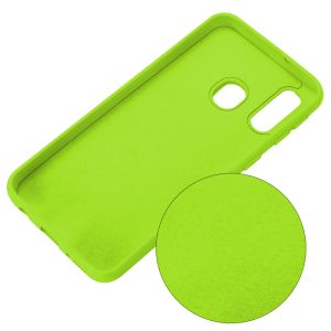 Husa protectie, interior de catifea, compatibila cu Samsung Galaxy A20s, FONIX BloomShield, silicon, margini ridicate, slim, Verde neon4