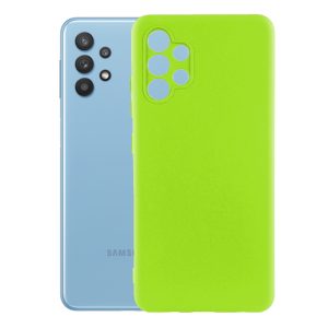 Husa protectie, interior de catifea, compatibila cu Samsung Galaxy A32 5G / M32 5G, FONIX BloomShield, silicon, margini ridicate, slim, Verde neon