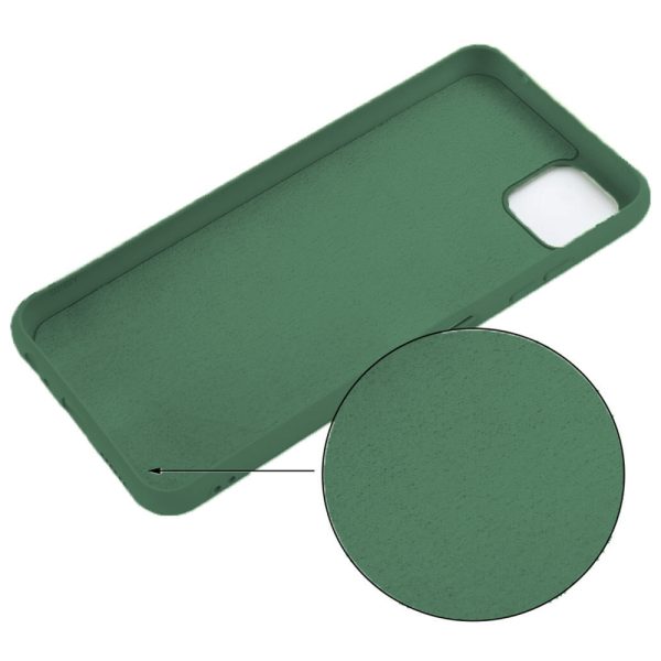 Husa protectie, interior de catifea, compatibila cu Samsung Galaxy A22 5G, FONIX BloomShield, silicon, margini ridicate, slim, Verde inchis3