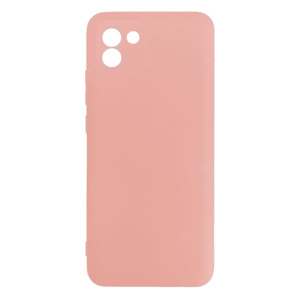 Husa protectie, interior de catifea, compatibila cu Samsung Galaxy A03 4G, FONIX BloomShield, silicon, margini ridicate, slim, Roz2