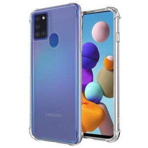 Husa Antisoc compatibila cu Samsung Galaxy A21s, Supreme Protection, Drop-Proof, Shock-Proof, Protectie suplimentara la colturi, Design minimalist, 1,5 mm, Transparenta