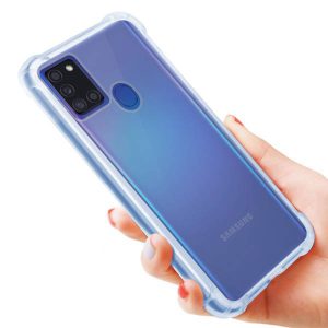 Husa Antisoc compatibila cu Samsung Galaxy A21s, Supreme Protection, Drop-Proof, Shock-Proof, Protectie suplimentara la colturi, Design minimalist, 1,5 mm, Transparenta3