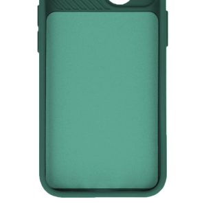 Husa cu protectie la camere, Compatibila cu Apple iPhone 14 Plus, LensGuard Secure, Capac glisant, Protectie lentile, Silicon, Microfibra la interior, Verde inchis3