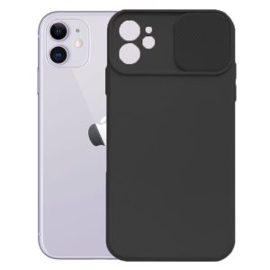 Husa cu protectie la camere, Compatibila cu Apple iPhone 12, LensGuard Secure, Capac glisant, Protectie lentile, Silicon, Microfibra la interior, Negru