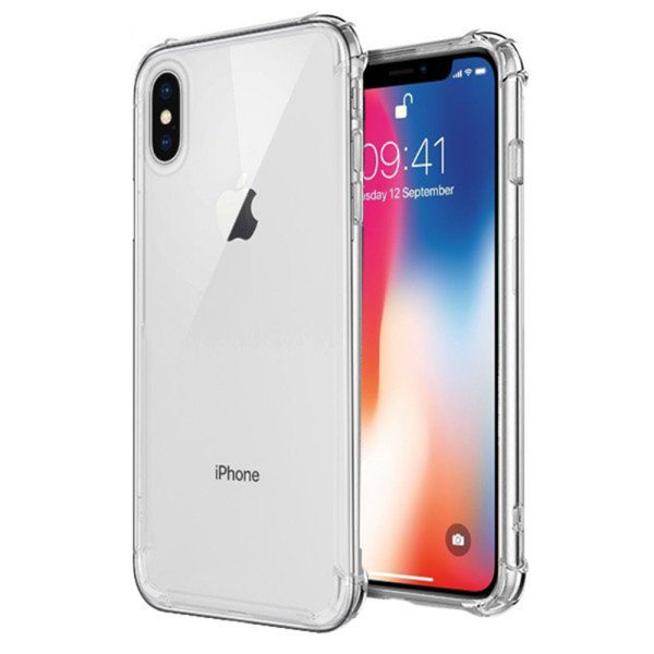 Husa Antisoc compatibila cu iPhone X / XS, Drop-Proof, Shock-Proof, Protectie suplimentara la colturi, Design minimalist, 1,5 mm, Transparenta