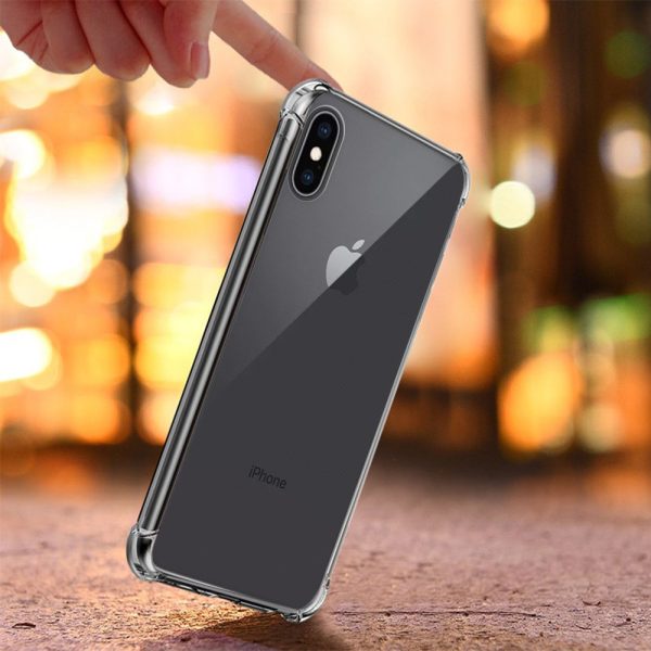 Husa Antisoc compatibila cu iPhone XS Max, Drop-Proof, Shock-Proof, Protectie suplimentara la colturi, Design minimalist, 1,5 mm, Transparenta