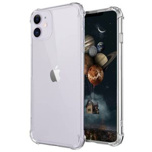 Husa Antisoc compatibila cu iPhone 12, Drop-Proof, Shock-Proof, Protectie suplimentara la colturi, Design minimalist, 1,5 mm, Transparenta