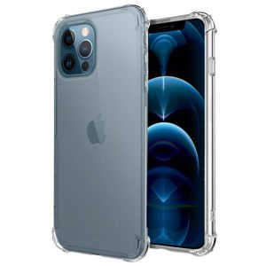 Husa Antisoc compatibila cu iPhone 12 Pro, Drop-Proof, Shock-Proof, Protectie suplimentara la colturi, Design minimalist, 1,5 mm, Transparenta