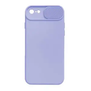 Husa cu protectie la camere, Compatibila cu Apple iPhone SE 3 (2022), LensGuard Secure, Capac glisant, Protectie lentile, Silicon, Microfibra la interior, Lila2