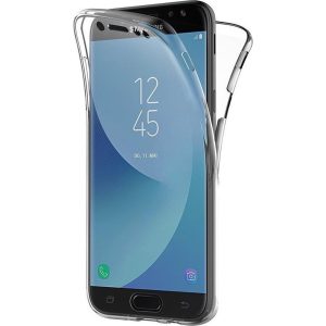 Husa Full Cover 360 Grade compatibila cu Samsung Galaxy J3 2017, Protectie completa (Fata, Spate, Laterale), Anti-ingalbenire, Hybrid Antishock, Policarbonat si Silicon