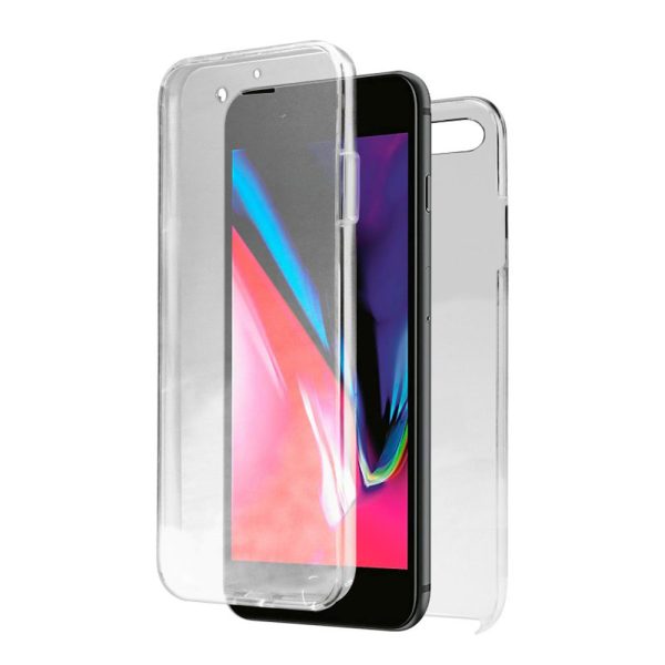 Husa Full Cover 360 Grade compatibila cu iPhone 7 Plus/ 8 Plus, Protectie completa (Fata, Spate, Laterale), Anti-ingalbenire, Hybrid Antishock, Policarbonat si Silicon