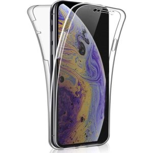 Husa Full Cover 360 Grade compatibila cu iPhone XS Max, Protectie completa (Fata, Spate, Laterale), Anti-ingalbenire, Hybrid Antishock, Policarbonat si Silicon