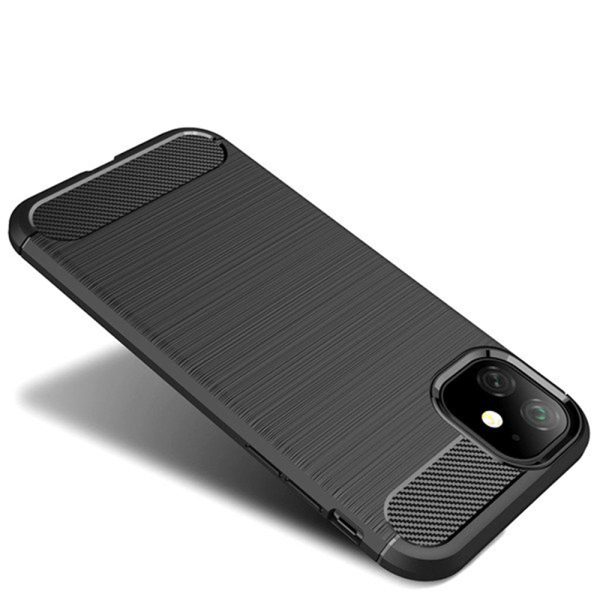 Husa Supreme Carbon compatibila cu Apple iPhone 11, Protectie precisa, Design canelat, Margini ranforsate, Anti-amprente, Negru2