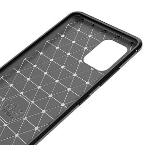 Husa Supreme Carbon compatibila cu Samsung Galaxy A71, Protectie precisa, Design canelat, Margini ranforsate, Anti-amprente, Negru4