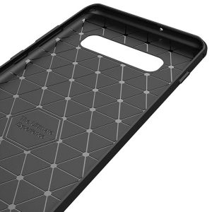 Husa Supreme Carbon compatibila cu Samsung Galaxy S10 Plus, Protectie precisa, Design canelat, Margini ranforsate, Anti-amprente, Negru4