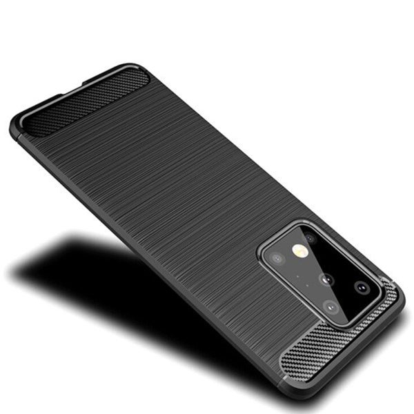 Husa Supreme Carbon compatibila cu Samsung Galaxy S20 Ultra, Protectie precisa, Design canelat, Margini ranforsate, Anti-amprente, Negru2