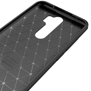 Husa Supreme Carbon compatibila cu Xiaomi Redmi 9, Protectie precisa, Design canelat, Margini ranforsate, Anti-amprente, Negru3